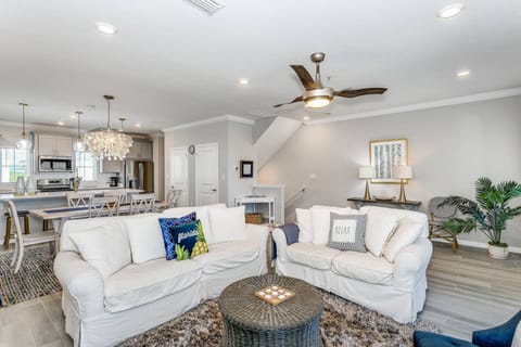 Open concept living, dining and kitchen provides space for the entire family