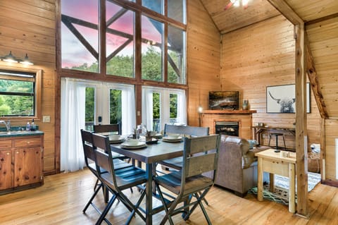 Dining area and living room