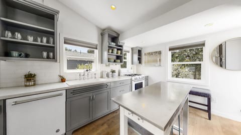 Lots of natural light in the kitchen area