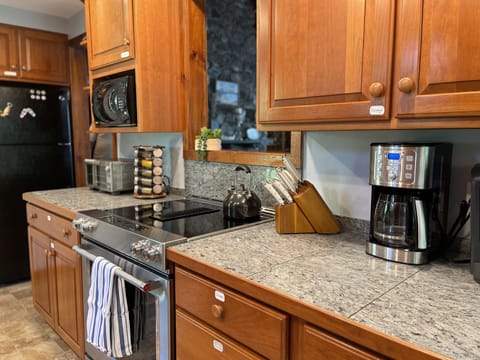 New appliances in the updated kitchen. 