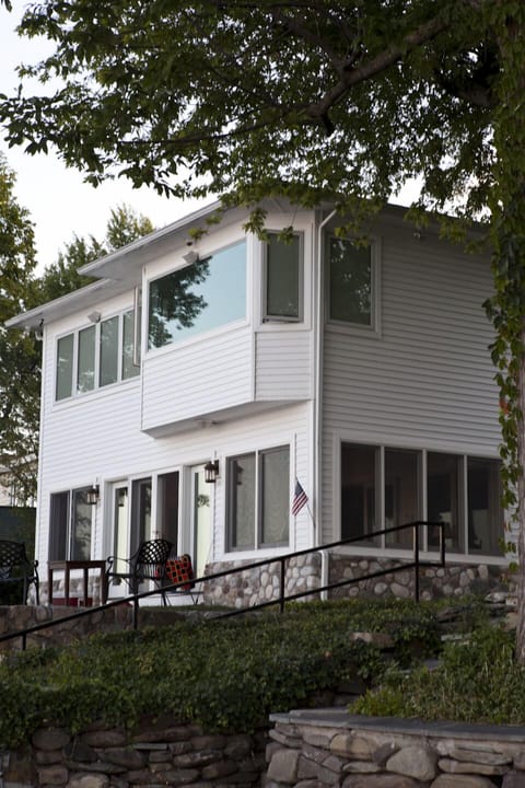 Lakeside of house - HUGE windows for excellent views!