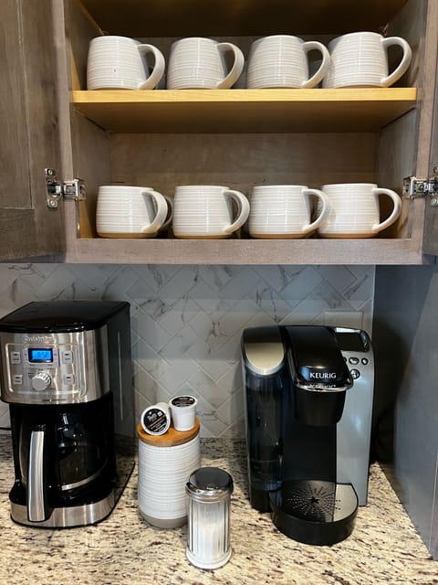Coffee Bar! Cusinart cone drip and a Kuerig (with a few K-cups to start you off)