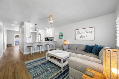 An inviting open-concept living and dining area