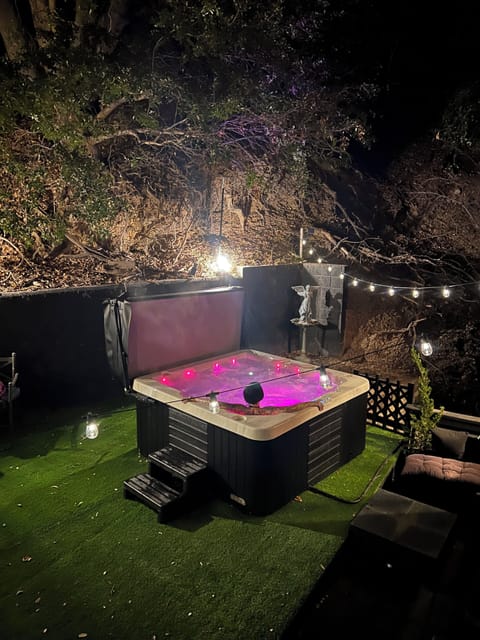 Private yard with hot tub under the stars