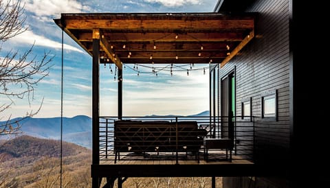 Covered Side Porch at Dusk