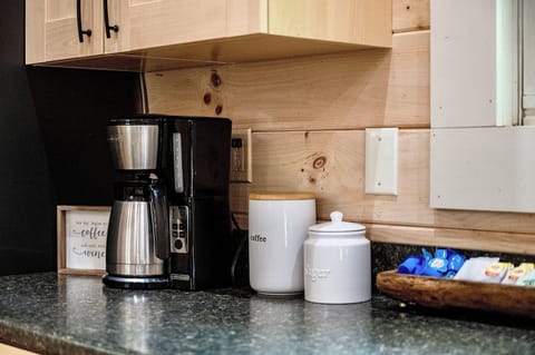 Coffee, tea, hot cocoa, sugars and creamers provided during your stay!