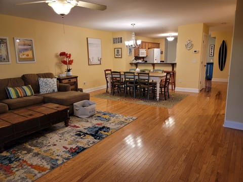 Spacious Living Room and Dining Room open to well-appointed kitchen.