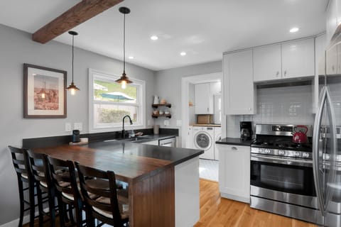 Dine at the kitchen island.