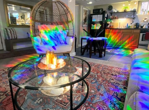 Ahh the gorgeous prism light show again depending on time of day:)