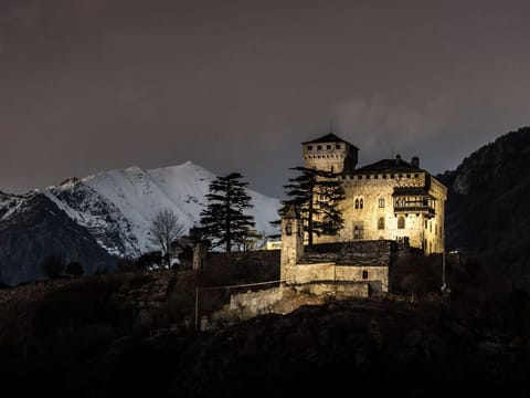 The south side of the castle at night