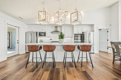Kitchen with Bar Seating and Ocean Views on Third Level