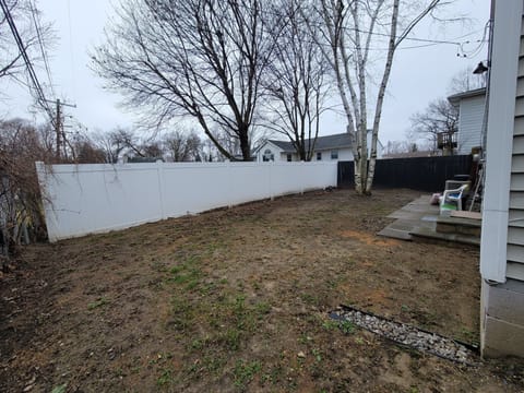 Fenced-in back yard