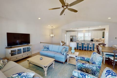 Enjoy the large screen TV in the main living room and stream your favorite shows