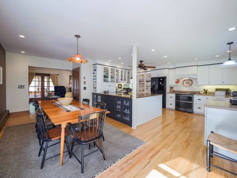 Kitchen/dining area with open floor plan.