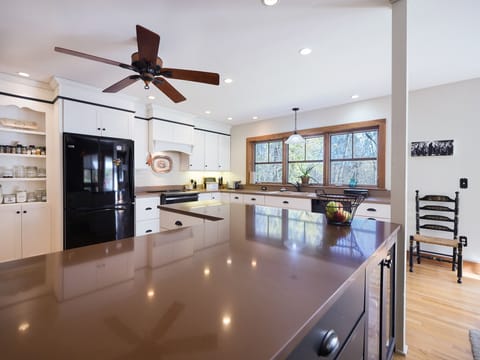 Quartz kitchen counter.