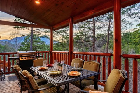 Dinner on the deck with a Smoky Mountain backdrop