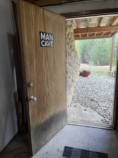 basement door opens to the property 