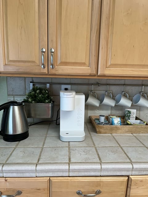 Coffee or tea? There’s a Keurig and a hot water kettle for you. Enjoy.