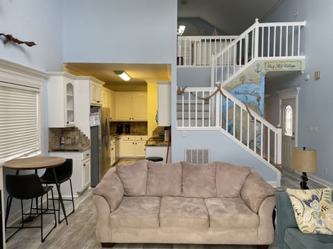 Open concept main living and dining area