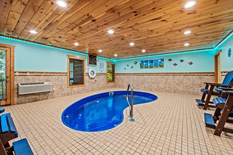 Relax by the Private Indoor Heated Pool with your favorite drink! Have fun setting the mood with the multicolor LED String Lights!
