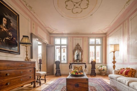 Elegant living room of Palazzo Benassi in Asolo Veneto Region
