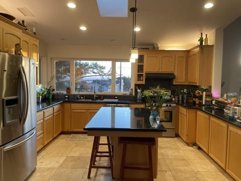 Nice big kitchen with island.