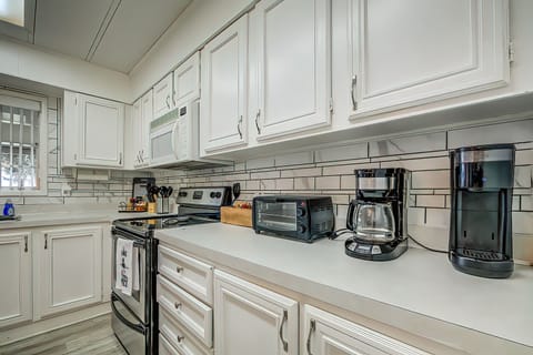 updated amenities including k cup coffee maker 