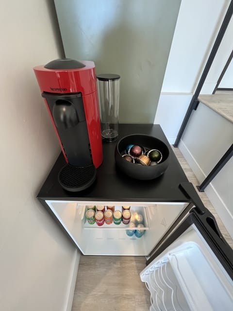 Office Nespresso with minifridge