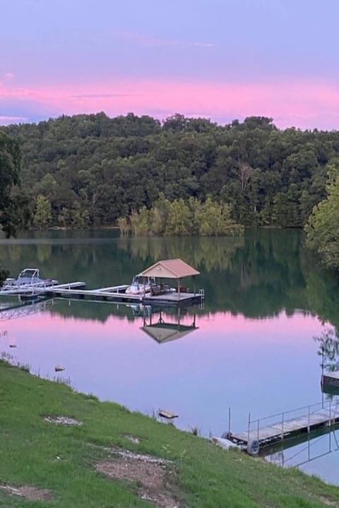 View from front porch at sunset. 