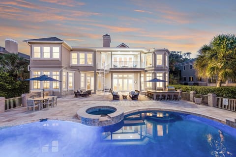 Rear View of Home at Dusk