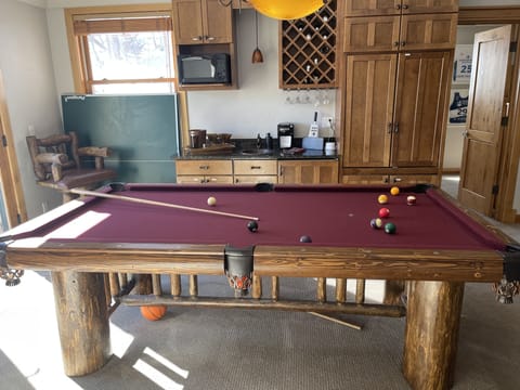 Pool table with wet bar