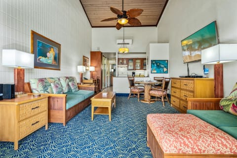 Open layout with high ceilings