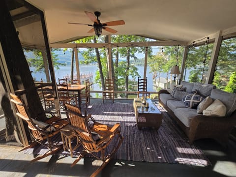Enjoy the enclosed porch with the amazing view!
