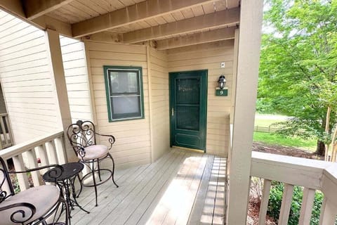 End unit on lower level with private entrance. Stairs down to unit.