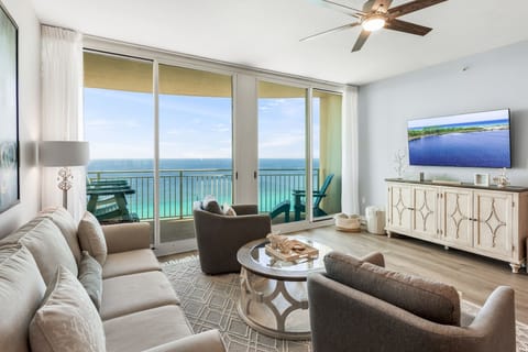 This fully remodeled 2BR/2BA + bunk nook condo at the luxurious AQUA Resort is fully remodeled and professionally decorated with all new furniture/decor. It features 2 King Beds, big Smart TVs, a well stocked kitchen, and best of all, commanding views of P