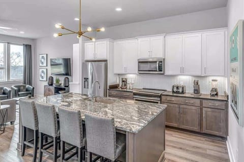 Dining table/island made for memorable meals with company.