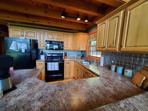 Our kitchen is set up with just about everything you'll need to cook a meal