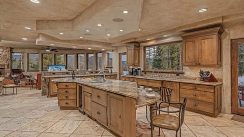 Grand kitchen with views