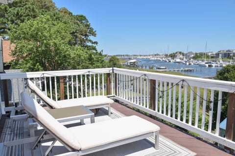 View from master BDRM suite deck. View of salt, Pond Marina and Chesapeake Bay.
