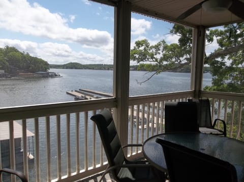 End unit with great view of the main channel from screened in balcony
