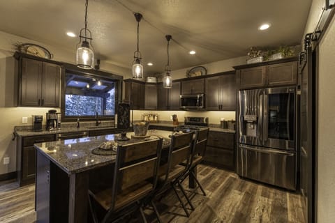 Spacious kitchen includes smart appliances 