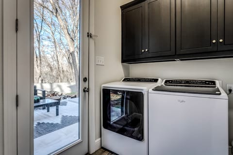 Laundry Area with access to Back Deck