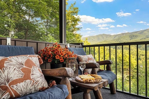 Gorgeous views of the Great Smoky Mountain National Par from our 96 foot porch.