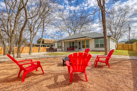 Looking back at the house from the fire pit.