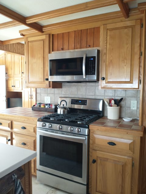 Kitchen with gas stove