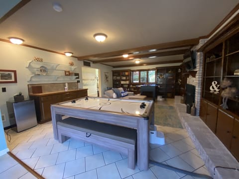 Downstairs living room- Air hockey table