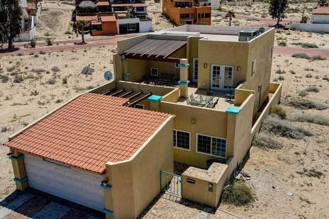 See the left side of Casa Monterrey from above in La Hacienda San Felipe BC MX — showing full property layout