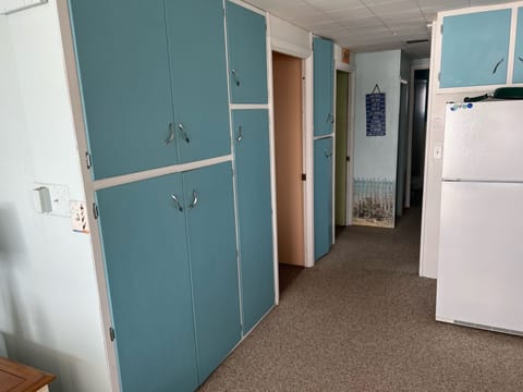 Storage, towels, and extra bed linens.