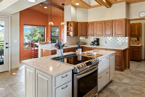 The kitchen is fully equipped and well appointed