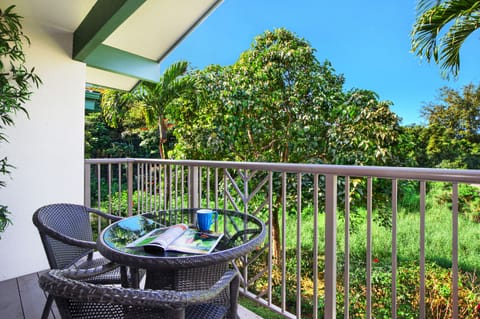 Enjoy the natural beauty of Kauai from the lanai with your morning coffee and gardens views.